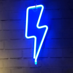 Enseigne lumineuse fluo Eclair bleu