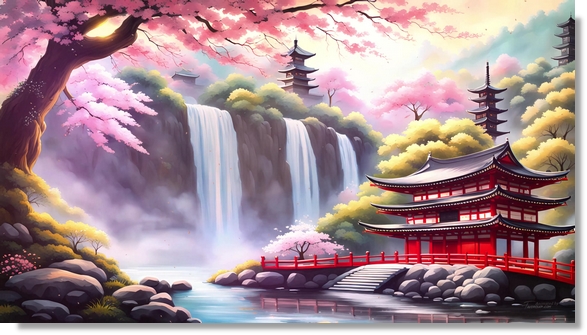 fond d'écran animé de paysage japonais