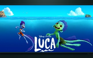 Luca et Alberto en monstre marin - image de fond d'écran du dessin animé Luca.