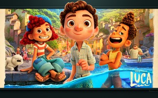 Affiche du film Pixar : Luca, Alberto et Giulia.