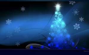 Un sapin de Noël illuminé en bleu.