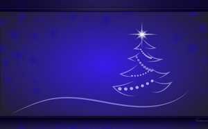 Un superbe design minimaliste d'un sapin de Noël sur fond bleu.