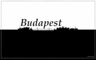 Fond d'écran Budapest noir et blanc skyline silhouette. 