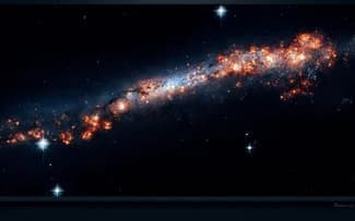NGC 3432 Galaxie spirale barrée fond d'écran HD.
