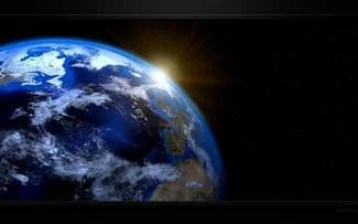 Aube sur la Terre vue de l'espace, planète fond d'écran HD.
