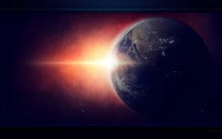 Illustration de la Terre vue de l'espace, planète fond d'écran HD.