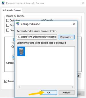 Capture d'écran #7 pour changer l'icône de la corbeille de Windows 10.