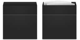 Deux icônes corbeille Windows noire en forme de boîte haute.