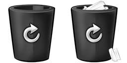 Deux icônes corbeille Windows noire avec le logo de recyclage.