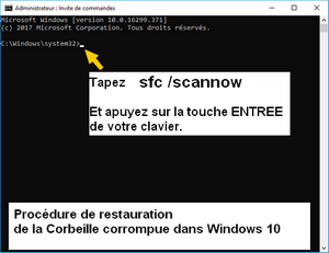 Fig.4 pour restaurer la poubelle de Windows.