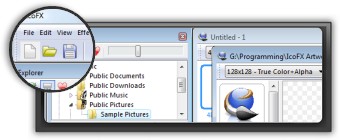 screenshot editeur icones IcoFX.
