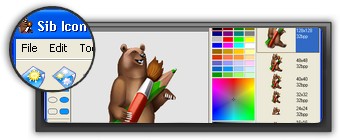 screenshot editeur icones Sib Icon Editor.