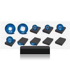 Icones Blu-Ray Discs noir et bleu.