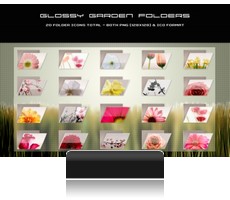 Icones pour dossier Windows Glossy Garden Folders fleurs.
