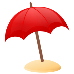 Plage icône parasol - 256x256 PNG