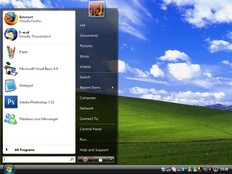 screenshoot menu d�marrer Vistart.