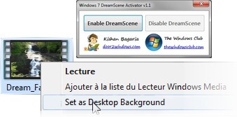 screenshot Windows 7 DreamScene Activator.