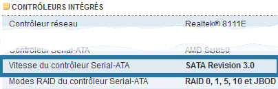 Vitesse cont�leur Serial-ATA sur carte m�re AM3.