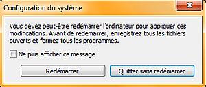 bouton "quitter sans redemarrer"