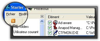 screenshot du logiciel d' optimisation Starter.