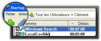 Screenshot du logiciel pour l'optimisation du d�marrage Startup Delayer.