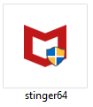 Icône de Stinger : antivirus portable de McAfee.