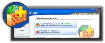 Pare-feu gratuit: PC Tools Firewall Plus. Logo du pare-feu PC Tools Firewall Plus.