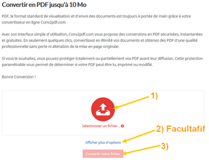 Convertir en PDF en trois clics. 