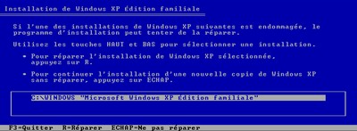 Rparer Windows XP.