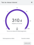 Illustration pour le test de débit Internet Mire ADSL Google.