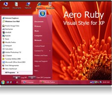 Sreenshot Th�me XP pink Aero Ruby.