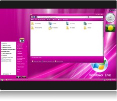 Sreenshot Theme XP rose New Xp Live Pink.