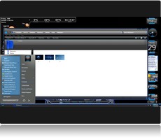 Screenshot Th�me pour Windows 7 Party noir et bleu.