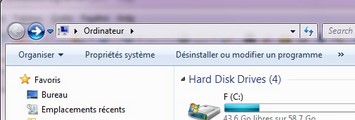 Explorateur windows 7 sans barre menu