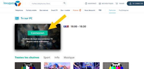 page d'accueil TV Bouygues