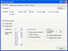 Screenshot du logiciel wifi Aircrack-ng.
